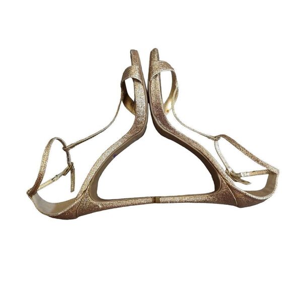 Steve Madden Women's Gold Sparkly Strappy Heels Size 8 - Picture 4 of 5